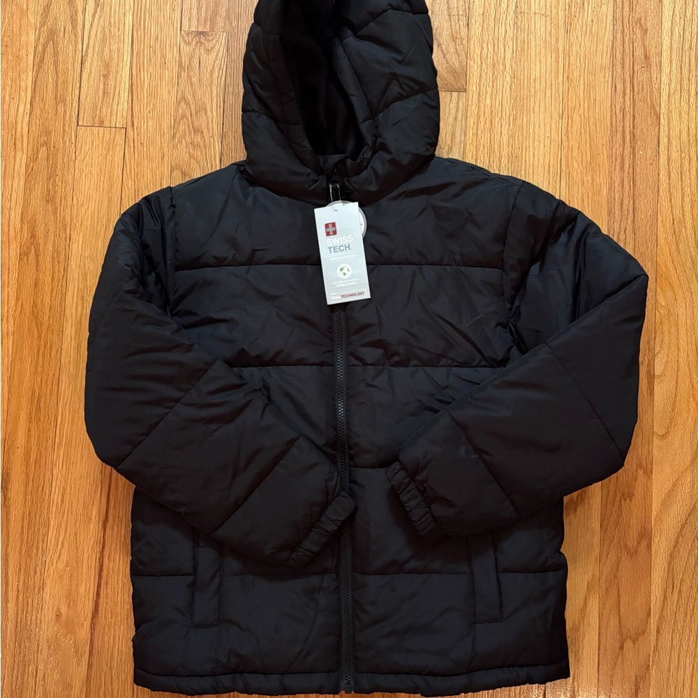 Swiss Tech Black Kids Puffer Jacket